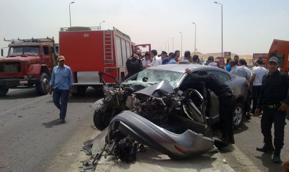  مصرع ضابط بالقوات المسلحة وزوجته فى حادث  تصادم بكفر الشيخ
